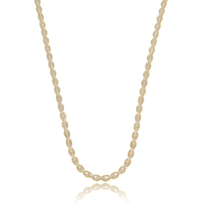 Dazzling Oval Tennis Choker Necklace Gold