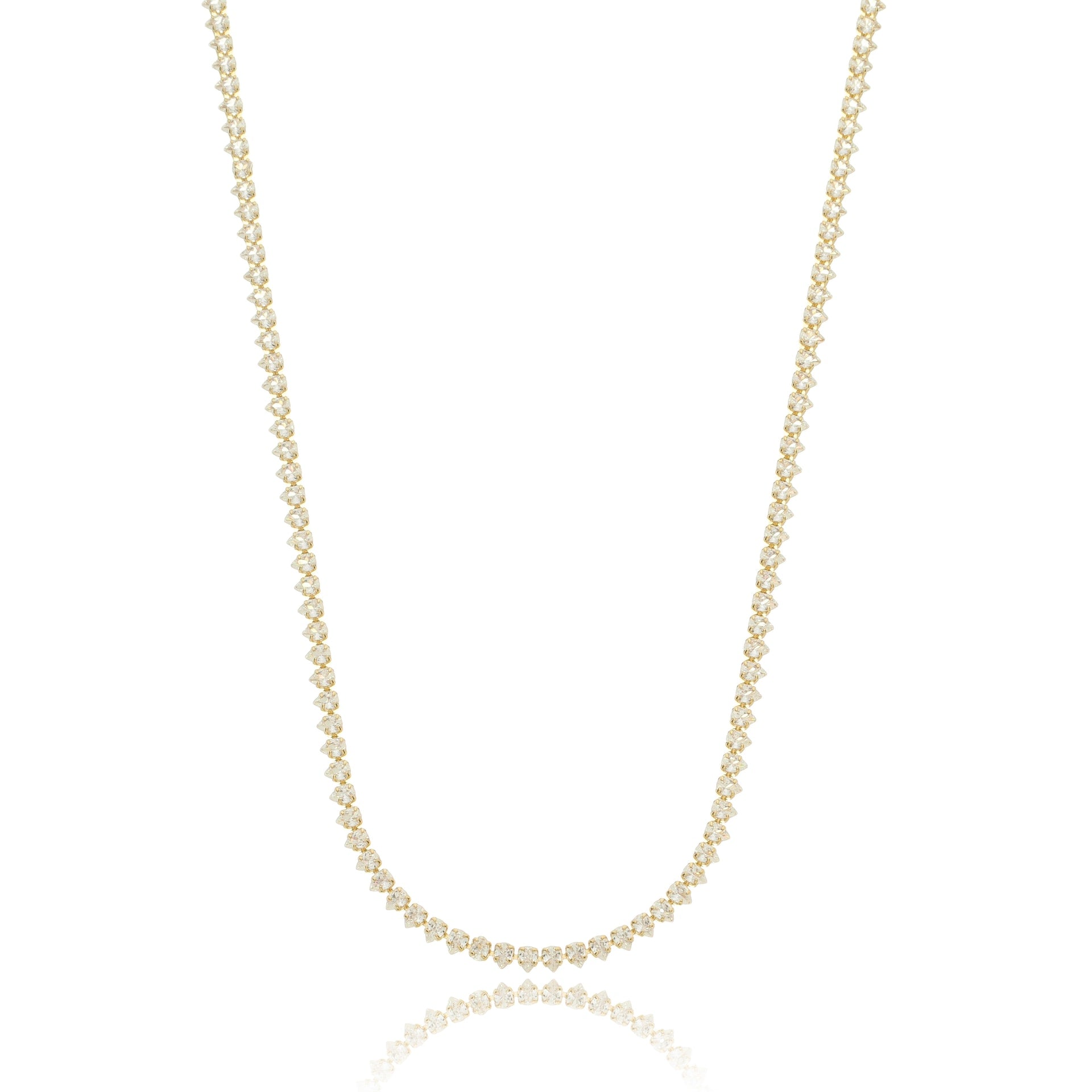 Dainty Luminous Teardrop Tennis Choker Necklace Gold