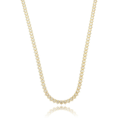Luminous Teardrop Tennis Choker Necklace Gold