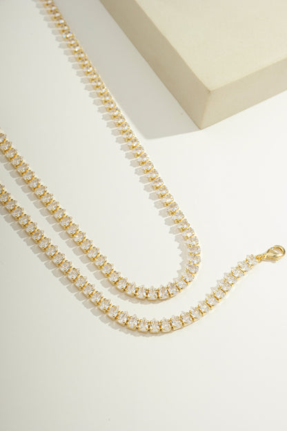 Luminous Teardrop Tennis Choker Necklace Gold