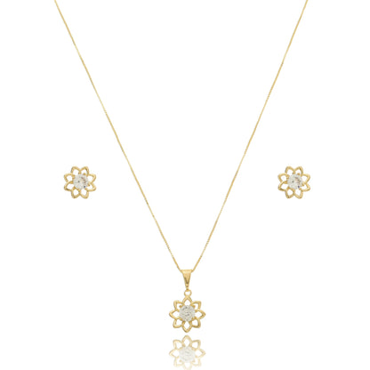 Camellia Flower Jewelry Set Gold