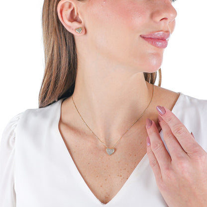 Heart Zirconia Jewelry Set Gold