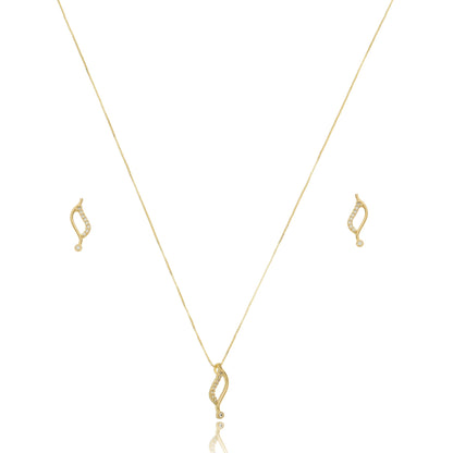 Wave Zirconia Jewelry Set Gold