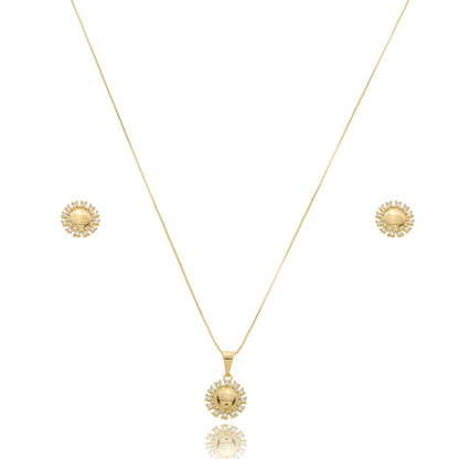Sun Zirconia Jewelry Set Gold