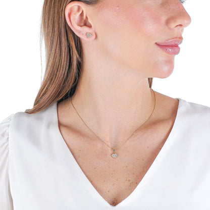 Dainty Heart Zirconia Jewelry Set Gold