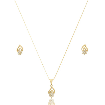 Teardrop Jewelry Set with Zirconia Accent Gold