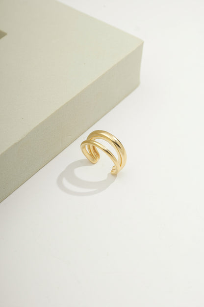 Double Band Fake Piercing Gold