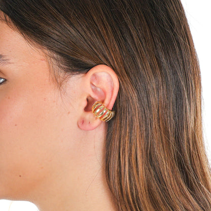 Sleek Open-Frame Fake Piercing Gold
