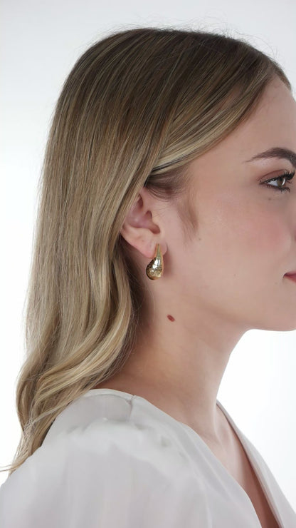 25mm Hammered Teardrop Earrings