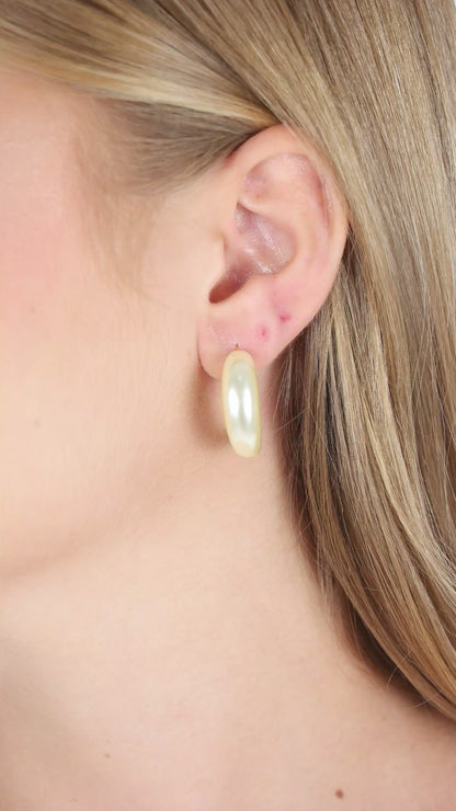 Crescent Pearlized Hoops