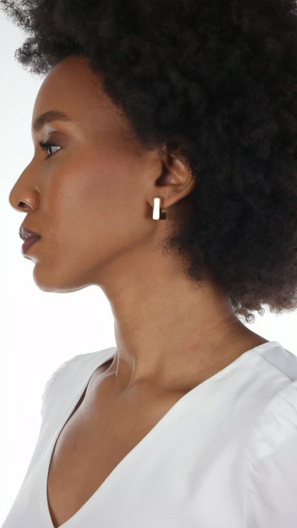 Square Statement Mini Hoop
