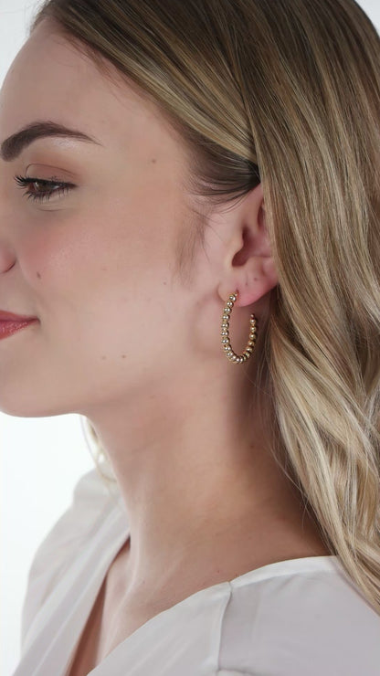Classic Beaded Open Hoops